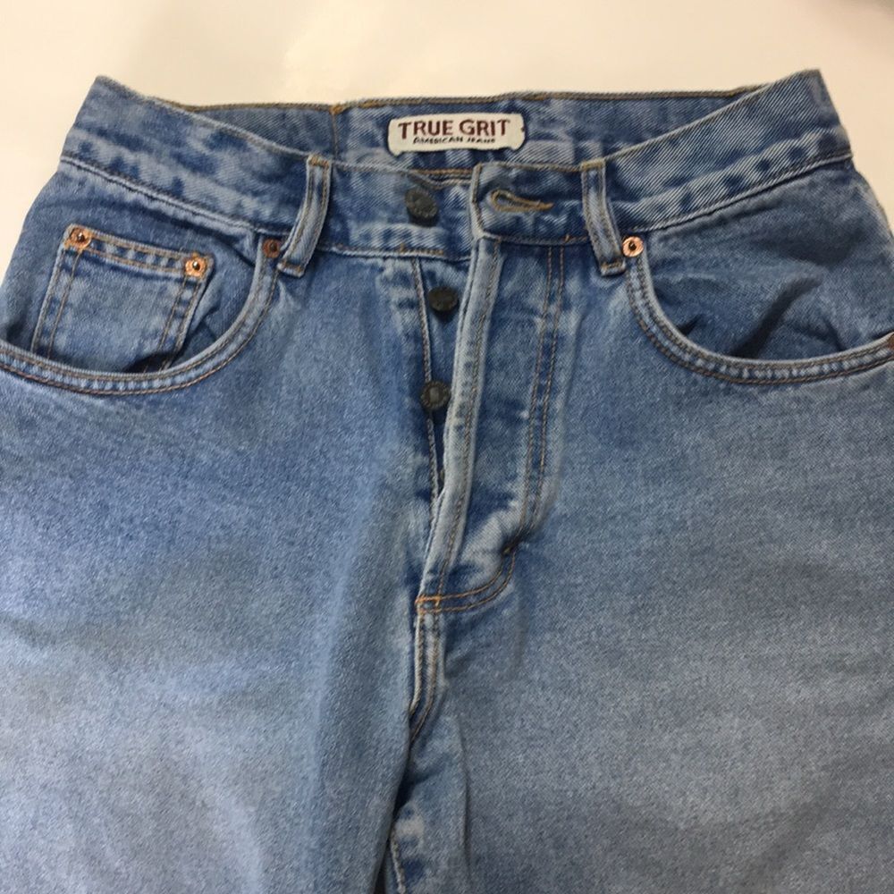 True Grit American Jeans • 28x28 Button Fly Mom Jean Bootcut Light Wash - Picture 2 of 13